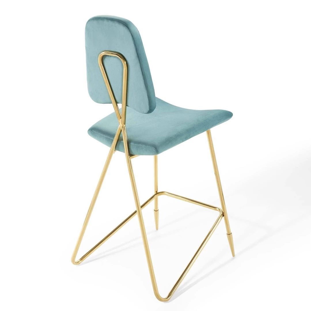 Modway Stools Ponder Performance Velvet Bar Stool Sea Blue 4 Modway Stools Ponder Performance Velvet Bar Stool Sea Blue
