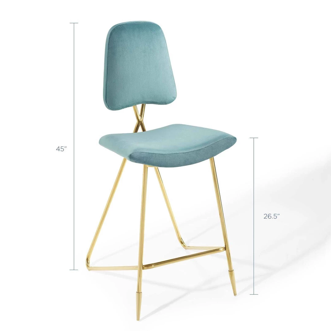 Modway Stools Ponder Performance Velvet Bar Stool Sea Blue 2 Modway Stools Ponder Performance Velvet Bar Stool Sea Blue