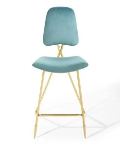 Modway Stools Ponder Performance Velvet Bar Stool Sea Blue 12 Modway Stools Ponder Performance Velvet Bar Stool Sea Blue