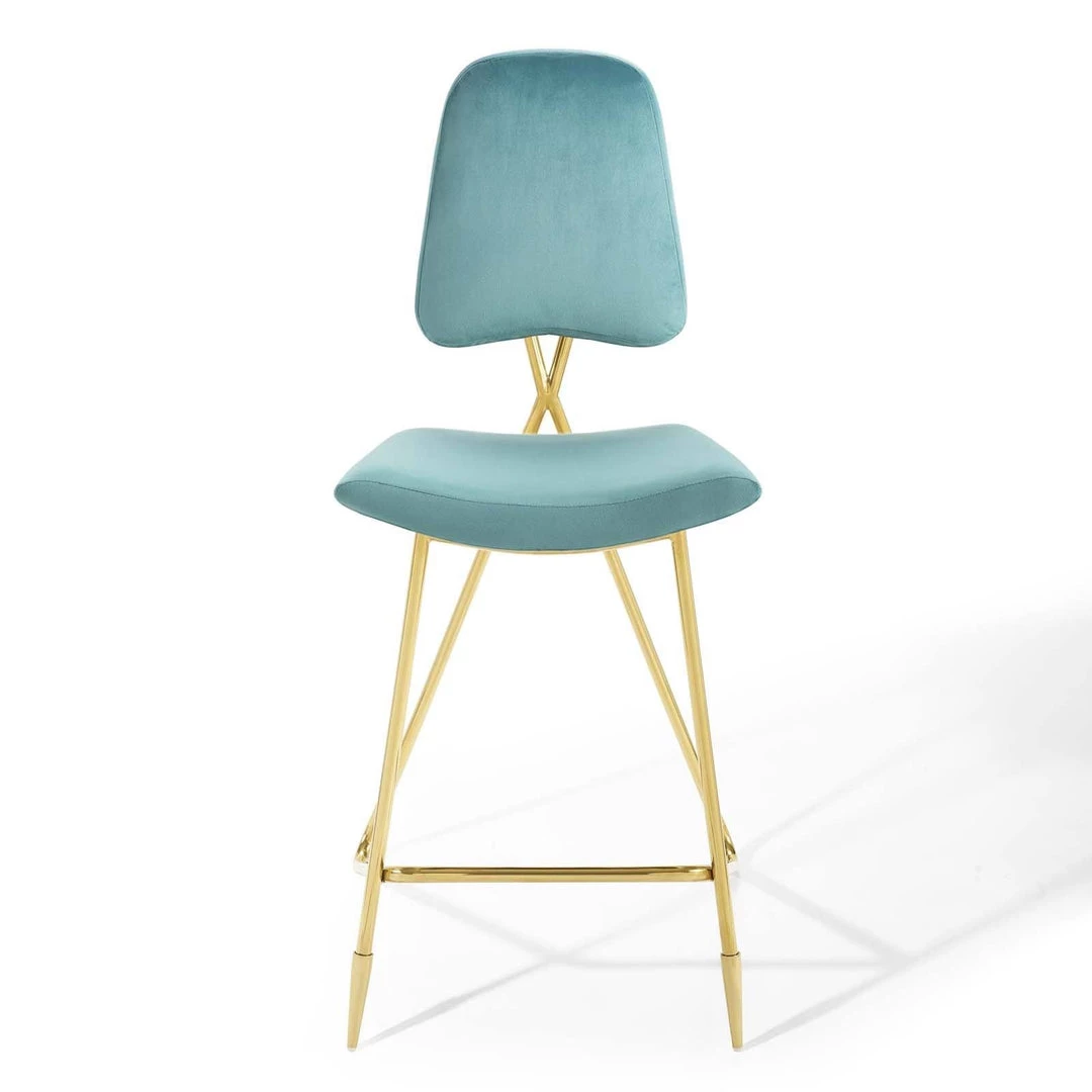 Modway Stools Ponder Performance Velvet Bar Stool Sea Blue 5 Modway Stools Ponder Performance Velvet Bar Stool Sea Blue