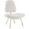 Modway Chaise Lounge Chairs Ponder Upholstered Sheepskin Fur Lounge Chair White