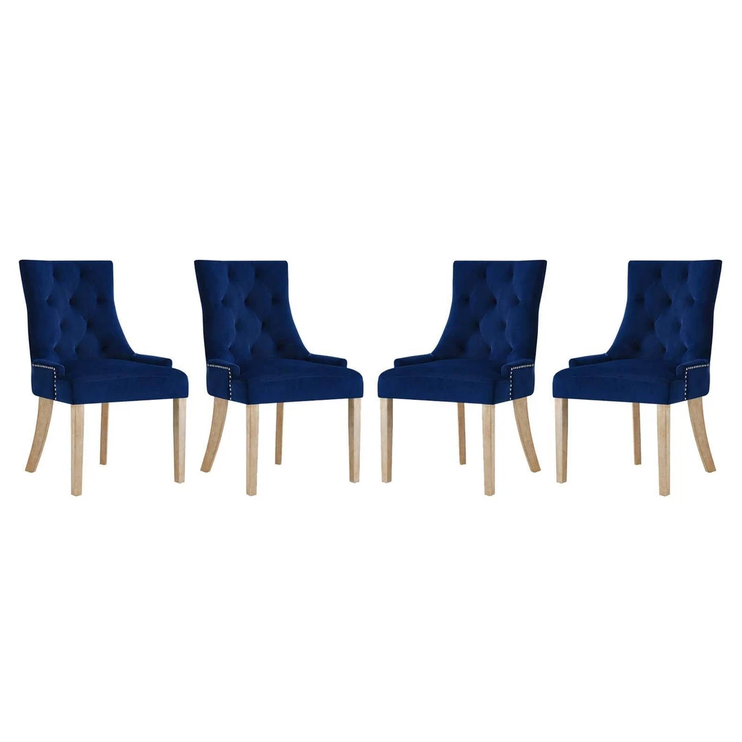 Modway Pose Dining Chair Performance Velvet Set Of 4 Navy Dining Chairs 1 Modway Pose Dining Chair Performance Velvet Set Of 4 Navy Dining Chairs