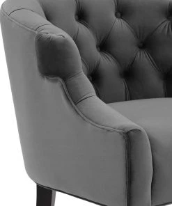 Modway Armchairs Precept Accent Performance Velvet Armchair Gray