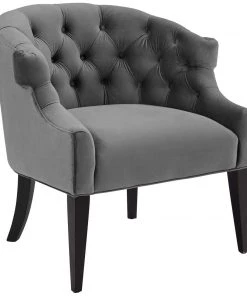 Modway Armchairs Precept Accent Performance Velvet Armchair Gray