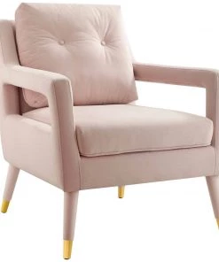Modway Premise Accent Lounge Performance Velvet Armchair Pink