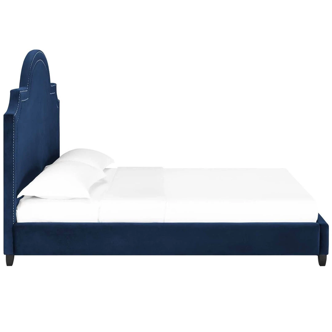 Modway Primrose Queen Performance Velvet Platform Bed Navy Beds 3 Modway Primrose Queen Performance Velvet Platform Bed Navy Beds