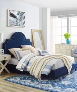 Modway Primrose Queen Performance Velvet Platform Bed Navy Beds 12 Modway Primrose Queen Performance Velvet Platform Bed Navy Beds