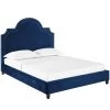 Modway Primrose Queen Performance Velvet Platform Bed Navy Beds