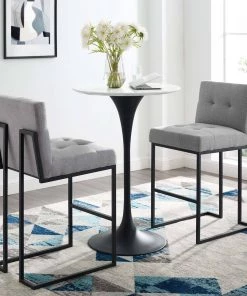 Modway Privy Stainless Steel Velvet Bar Stool Set Of 2 Black Stools