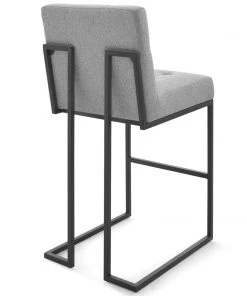 Modway Privy Stainless Steel Velvet Bar Stool Set Of 2 Black Stools