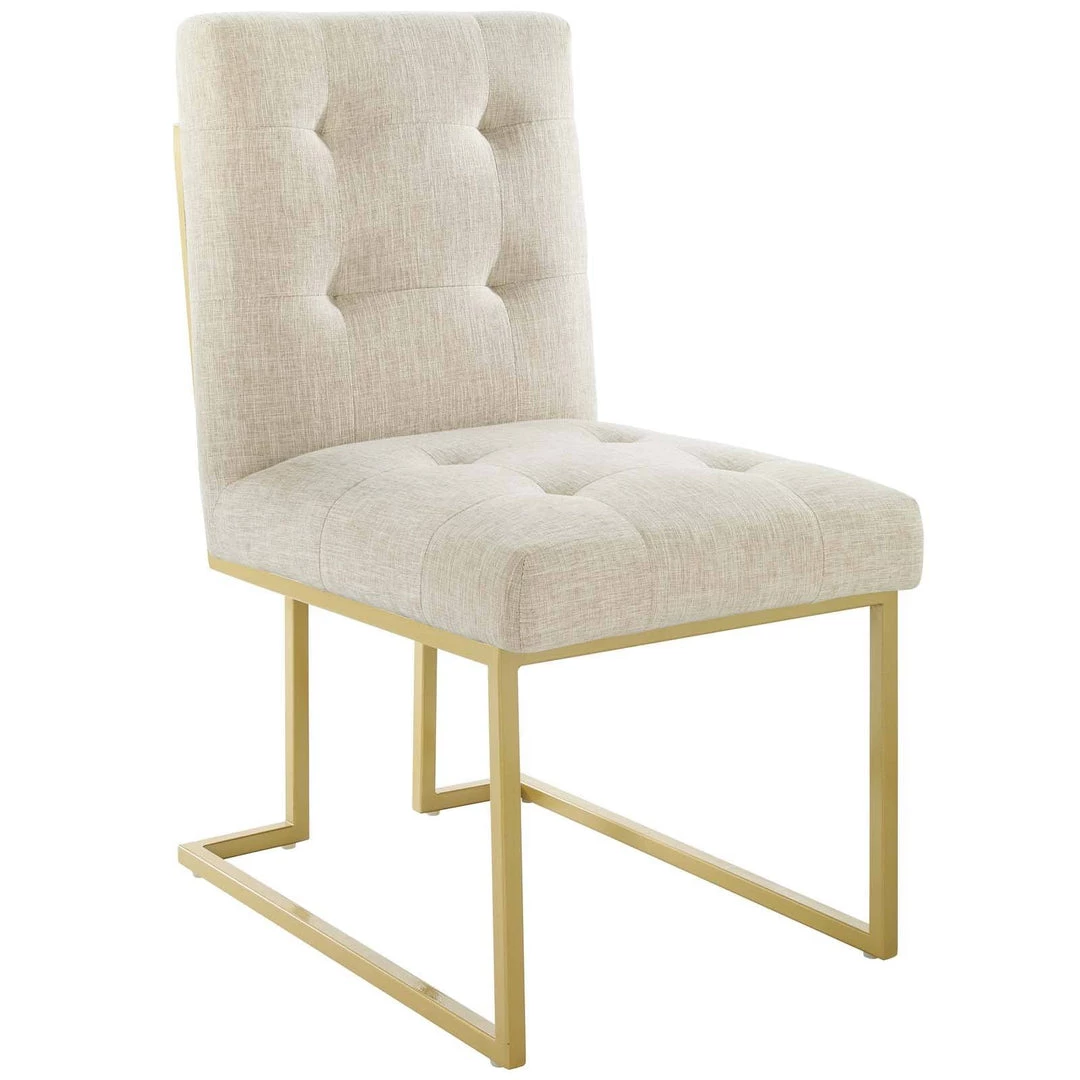 Modway Dining Chairs Privy Gold Stainless Steel Upholstered Fabric Dining Accent Chair Set Of 2 Gold Beige 2 Modway Dining Chairs Privy Gold Stainless Steel Upholstered Fabric Dining Accent Chair Set Of 2 Gold Beige