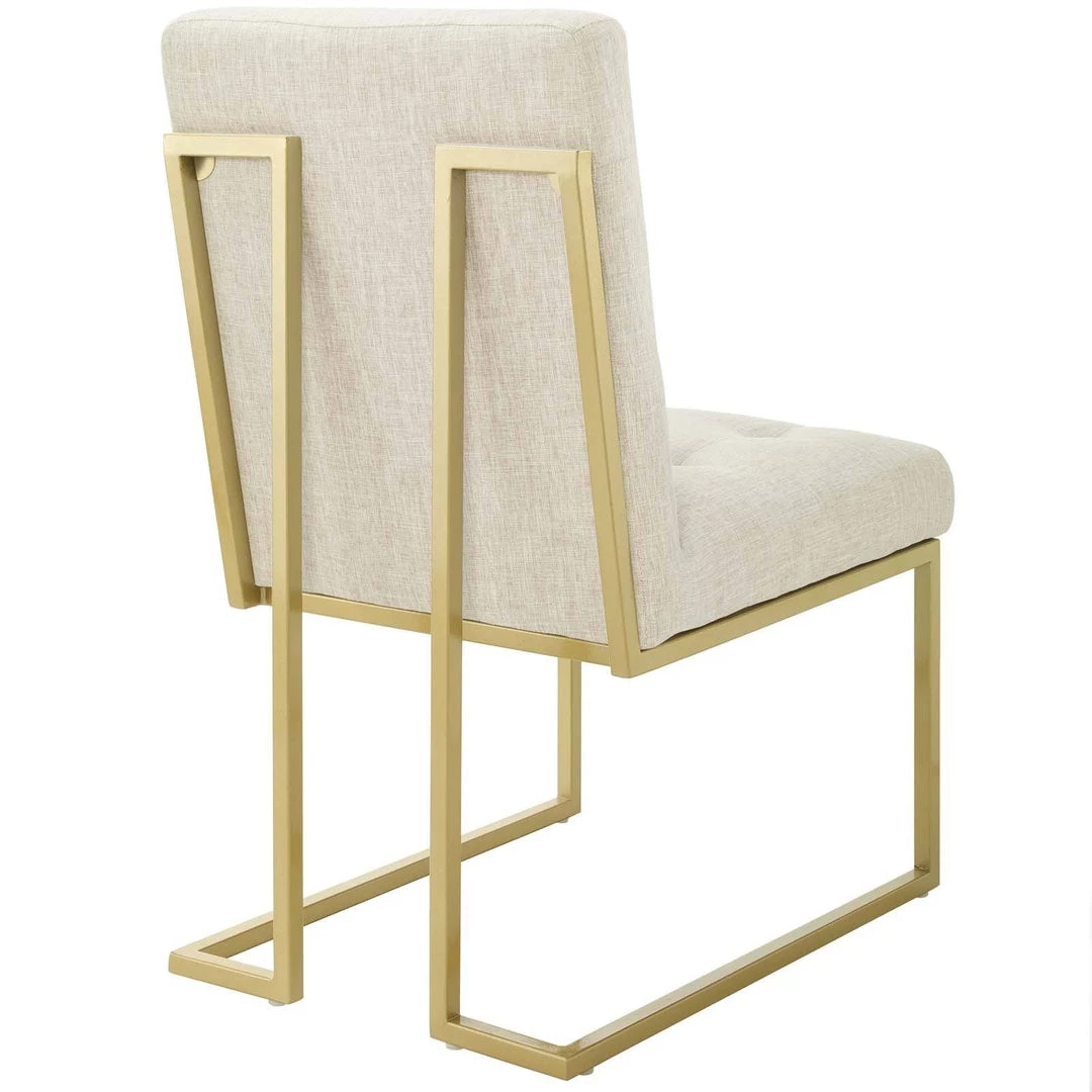 Modway Dining Chairs Privy Gold Stainless Steel Upholstered Fabric Dining Accent Chair Set Of 2 Gold Beige 3 Modway Dining Chairs Privy Gold Stainless Steel Upholstered Fabric Dining Accent Chair Set Of 2 Gold Beige