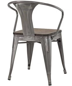 Modway Dining Chairs Promenade Bamboo Dining Chair Set Of 4 Gunmetal