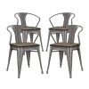 Modway Dining Chairs Promenade Bamboo Dining Chair Set Of 4 Gunmetal