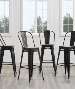Modway Promenade Bar Stool Set Of 4 White