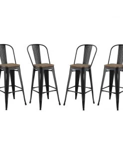 Modway Promenade Bar Stool Set Of 4 White