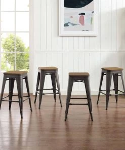 Modway Stools Promenade Counter Stool Set Of 4 Brown 8 Modway Stools Promenade Counter Stool Set Of 4 Brown