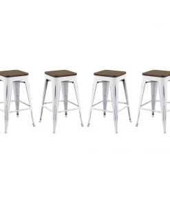 Modway Promenade Counter Stool Set Of 4 White Stools