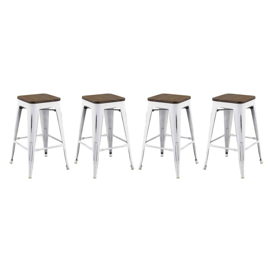 Modway Promenade Counter Stool Set Of 4 White Stools 1 Modway Promenade Counter Stool Set Of 4 White Stools