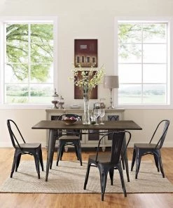 Modway Promenade Dining Side Chair Set Of 4 Black Dining Chairs