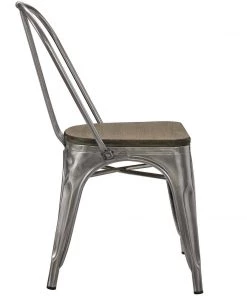 Modway Promenade Dining Side Chair Set Of 4 GunMetal Dining Chairs