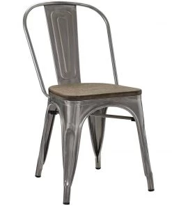 Modway Promenade Dining Side Chair Set Of 4 GunMetal Dining Chairs