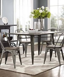 Modway Promenade Dining Side Chair Set Of 4 GunMetal Dining Chairs