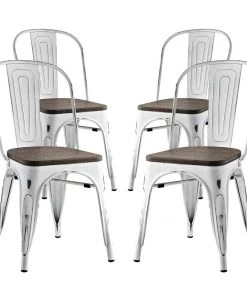 Modway Promenade Dining Side Chair Set Of 4 White