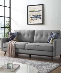 Modway Prompt Upholstered Fabric Sofa Light Gray SOFAS 20 Modway Prompt Upholstered Fabric Sofa Light Gray SOFAS