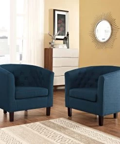 Modway Prospect 2 Piece Upholstered Fabric Armchair Set Azure