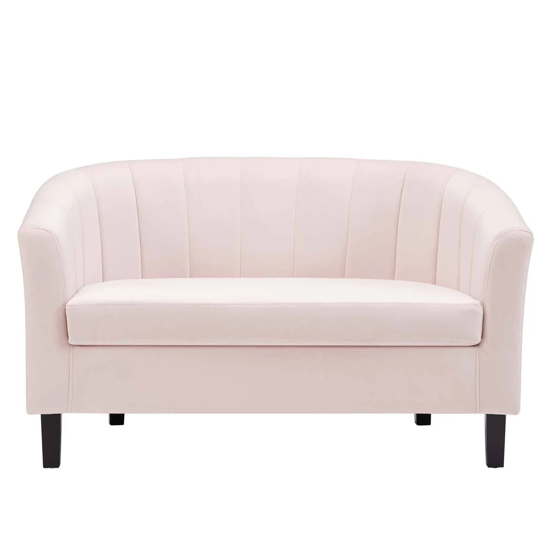 Modway Prospect Channel Tufted Performance Velvet Loveseat Pink 4 Modway Prospect Channel Tufted Performance Velvet Loveseat Pink