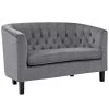 Modway Prospect Performance Velvet Loveseat Gray Loveseats