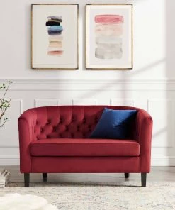 Modway Loveseats Prospect Performance Velvet Loveseat Maroon 16 Modway Loveseats Prospect Performance Velvet Loveseat Maroon
