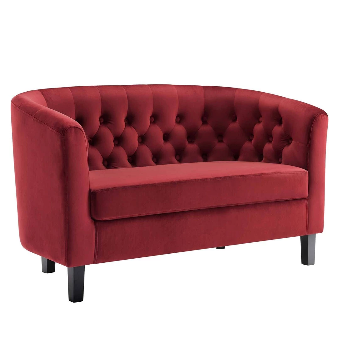 Modway Loveseats Prospect Performance Velvet Loveseat Maroon 1 Modway Loveseats Prospect Performance Velvet Loveseat Maroon
