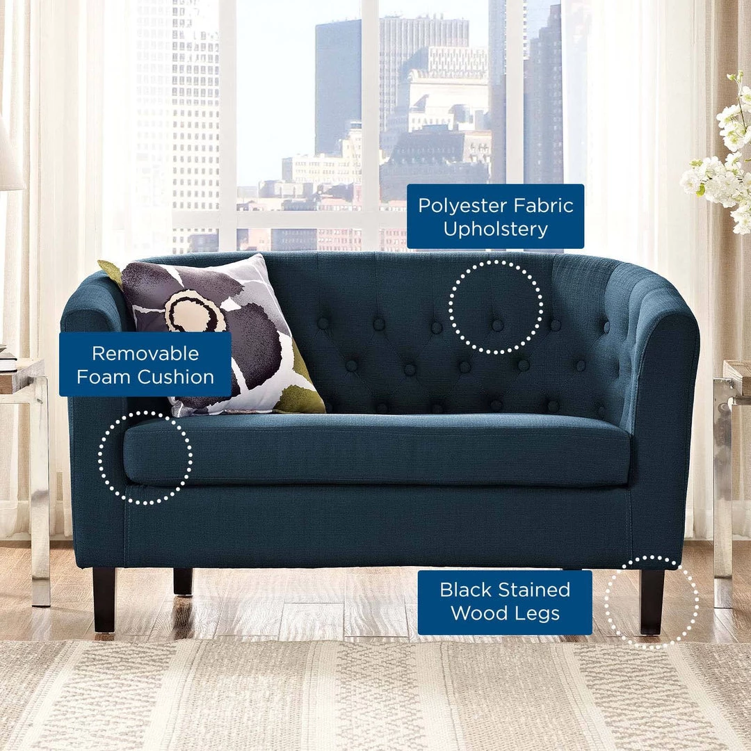 Modway Prospect Upholstered Fabric Loveseat Azure Loveseats 4 Modway Prospect Upholstered Fabric Loveseat Azure Loveseats