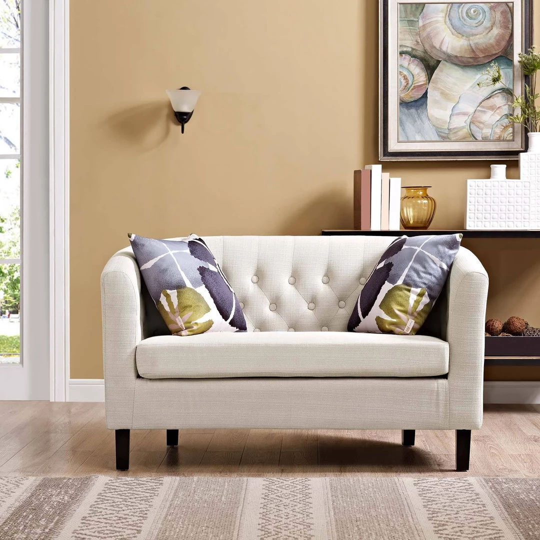 Modway Prospect Upholstered Fabric Loveseat Beige Loveseats 5 Modway Prospect Upholstered Fabric Loveseat Beige Loveseats