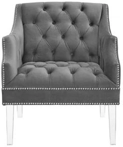 Modway Proverbial Armchair Performance Velvet Set Of 2 Gray Armchairs 11 Modway Proverbial Armchair Performance Velvet Set Of 2 Gray Armchairs