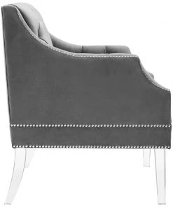 Modway Proverbial Armchair Performance Velvet Set Of 2 Gray Armchairs 9 Modway Proverbial Armchair Performance Velvet Set Of 2 Gray Armchairs