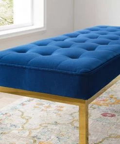 Modway Accent Benches Province French Vintage Upholstered Fabric Bench Beige