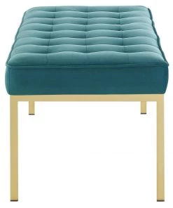 Modway Accent Benches Province French Vintage Upholstered Fabric Bench Gray