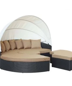 Modway Quest Canopy Outdoor Patio Daybed Espresso Mocha