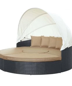 Modway Quest Canopy Outdoor Patio Daybed Espresso Mocha