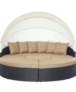 Modway Quest Canopy Outdoor Patio Daybed Espresso Mocha