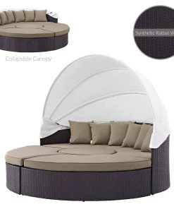 Modway Quest Canopy Outdoor Patio Daybed Espresso Mocha