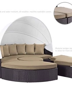 Modway Quest Canopy Outdoor Patio Daybed Espresso Mocha