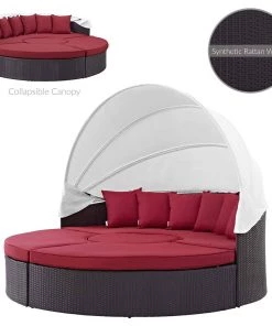 Modway Quest Canopy Outdoor Patio Daybed Espresso Red Outdoor Daybeds 11 Modway Quest Canopy Outdoor Patio Daybed Espresso Red Outdoor Daybeds
