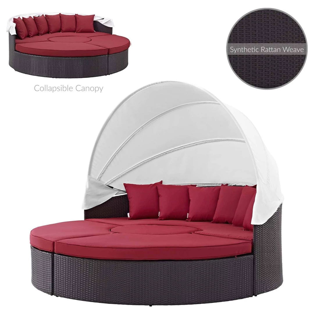 Modway Quest Canopy Outdoor Patio Daybed Espresso Red Outdoor Daybeds 3 Modway Quest Canopy Outdoor Patio Daybed Espresso Red Outdoor Daybeds