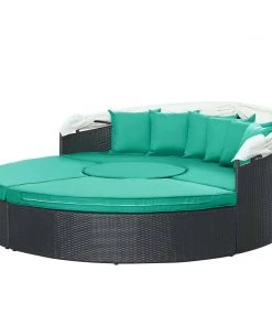 Modway Quest Canopy Outdoor Patio Daybed Espresso Turquoise
