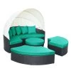 Modway Quest Canopy Outdoor Patio Daybed Espresso Turquoise