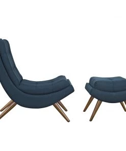 Modway Ramp Upholstered Fabric Lounge Chair Set Azure